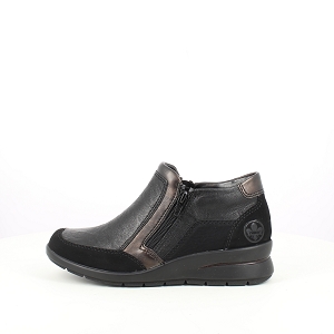 RIEKER L4851.00<br>CUIR LISSE NOIR ZIP