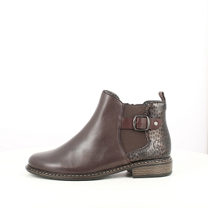 RIEKER Z4965.25<br>CUIR LISSE MARRON ZIP