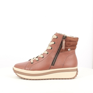 RIEKER W0962.24<br>CUIR LISSE COGNAC LACET ZIP