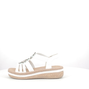 RIEKER V0920.80<br>CUIR LISSE BLANC ELASTIQUE