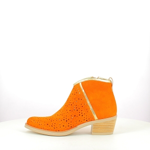  ARON<br>CUIR VELOURS ORANGE ZIP