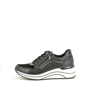 REMONTE D0T16.54<br>CUIR LISSE NOIR LACET ZIP