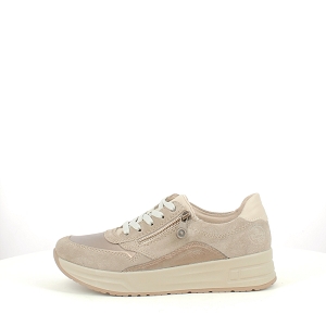 RIEKER N8114.61<br>CUIR LISSE BEIGE LACET ZIP