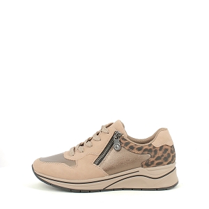 RIEKER N9503.20<br>CUIR LISSE CAMEL LACET ZIP