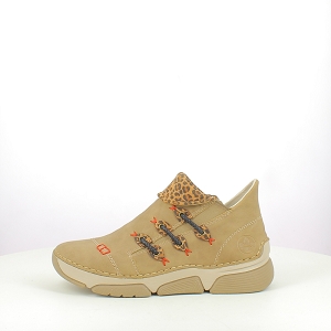 RIEKER 45983.64<br>CUIR LISSE BEIGE ZIP