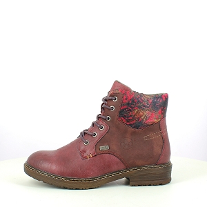 RIEKER 94712.35<br>CUIR LISSE BORDEAUX LACET ZIP