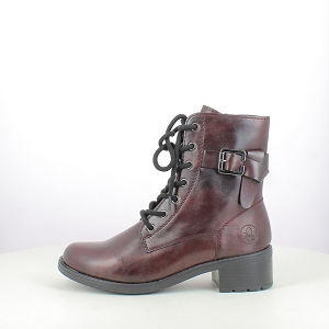 RIEKER 75431.35<br>CUIR LISSE BORDEAUX LACET ZIP