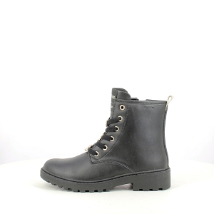 GEOX J5620B<br>CUIR LISSE NOIR LACET ZIP