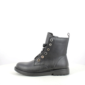 GEOX J569QP<br>CUIR LISSE NOIR LACET ZIP