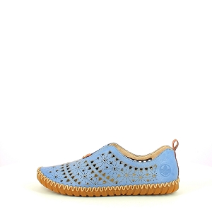 RIEKER M2852.12<br>CUIR LISSE BLEU ELASTIQUE