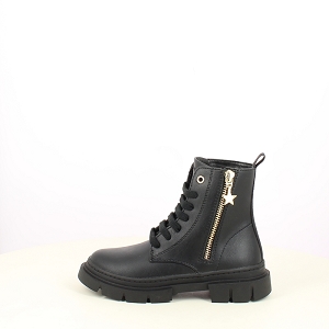 GEOX J660KA<br>CUIR LISSE NOIR LACET ZIP
