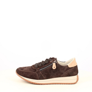 REMONTE D0H19<br>CUIR VELOURS MARRON LACET ZIP