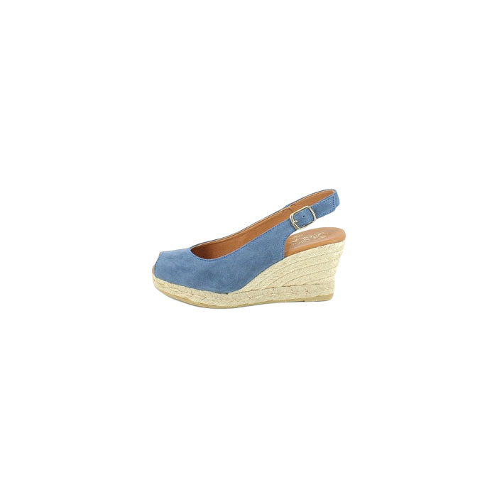 La maison de l espadrille sandale 806.4 cuir velours bleu