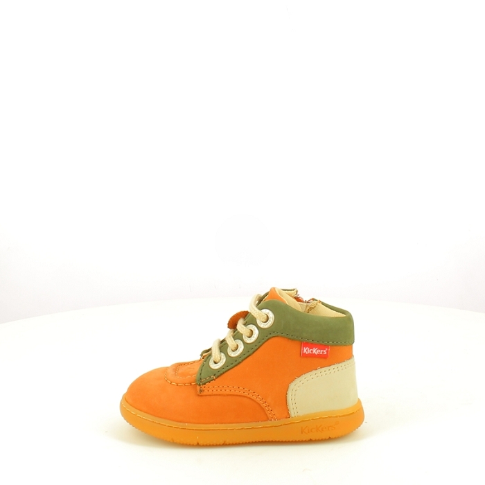 Kickers premier pas kickiconic nubuck camel lacet zip