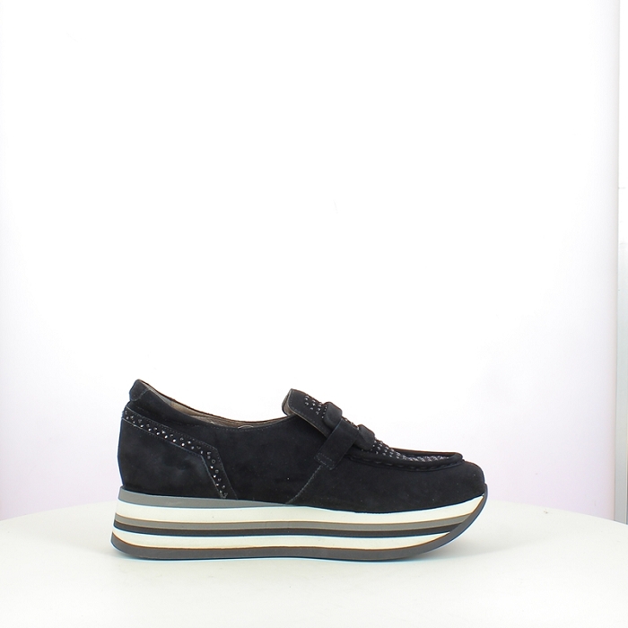 Softwaves derbies mocassins 7.78.78 cuir velours noir5279402_3